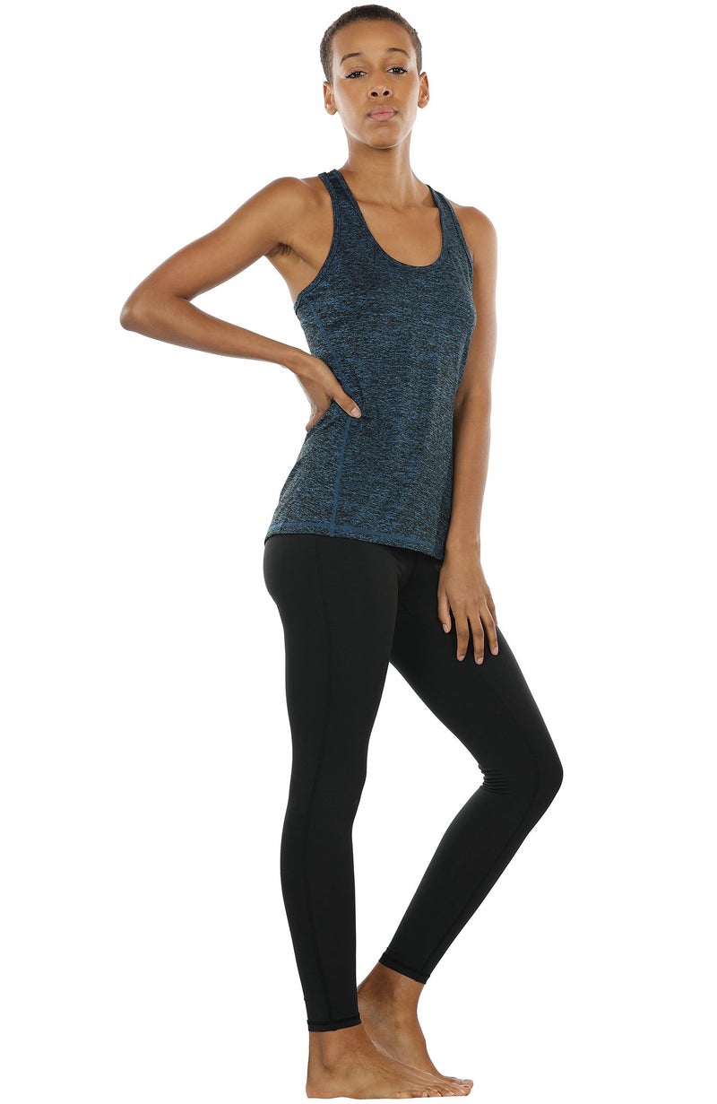 icyzone Workout Tank Tops for Women - Racerback Athletic Yoga Tops, Running Exercise Gym Shirts(Pack of 3)(L, Royal Blue/Purple/Charcoal) - Image 2