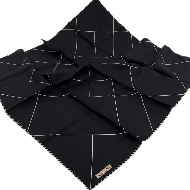 ARMINE 2021/22 Autumn Winter Series Geometric Pattern Silk Twill Scarf 8655D-01