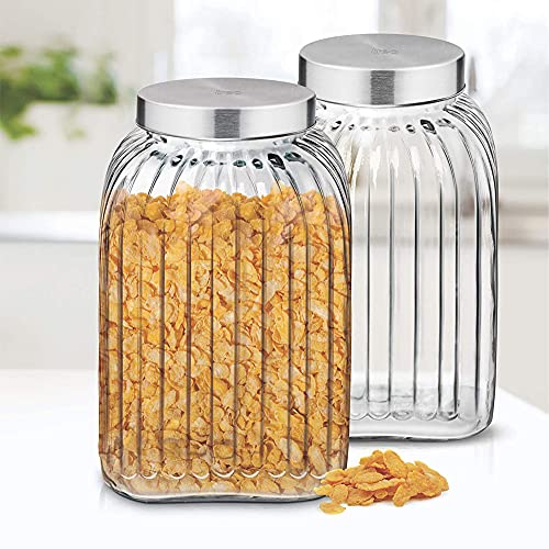 Treo By Milton Bruno Storage Container, Glass Jar with Air Tight Steel Lid, 4800 ml, 1 Piece, Transparent Jar for Snacks, Pulses, Masala, Pickles, Cereals, Cookies, Dry Food - Image 3