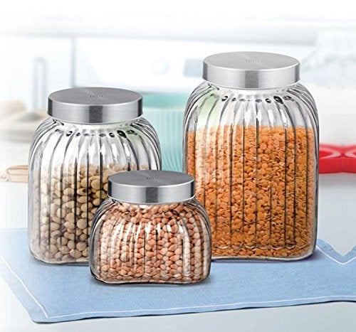 Treo By Milton Bruno Storage Container, Glass Jar with Air Tight Steel Lid, 4800 ml, 1 Piece, Transparent Jar for Snacks, Pulses, Masala, Pickles, Cereals, Cookies, Dry Food - Image 4