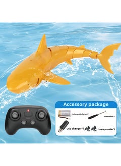 Real Remote Control Shark Electric Water Can Spray Water Swing Water Remote Control Children Swimming Outdoor Boy Toys-Color:Cool Golden Shark-fully Waterproof Simulated Swim-Specifications:The Three Batteries Come Standard With A Battery Life Of About 90 Minutes