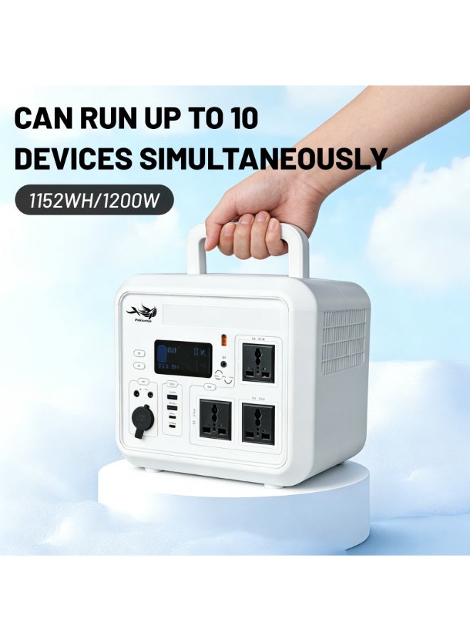 Pakicetus Portable Power Bank Power Station, 1152Wh Lithium Battery Solar Generator With 1200W AC Outlet, USB-C PD 100W, Power Generator - Image 1