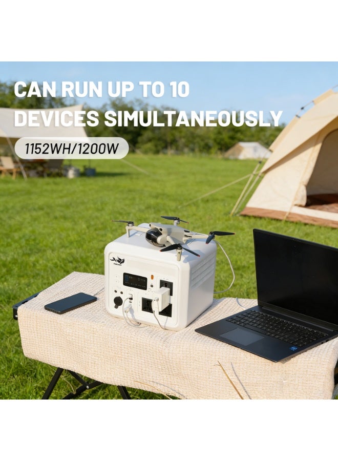 Pakicetus Portable Power Bank Power Station, 1152Wh Lithium Battery Solar Generator With 1200W AC Outlet, USB-C PD 100W, Power Generator - Image 4