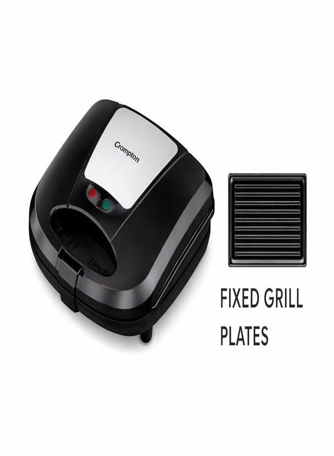 Crompton Bingeserve 800 Watts Grill Sandwich Maker | Fixed Grill Plates | Cool Touch Body | Non-Stick Food Grade Coating | Dual LED Indicator | 2 Years Warranty (Black) (BINGESERVE GRILL) - Image 4
