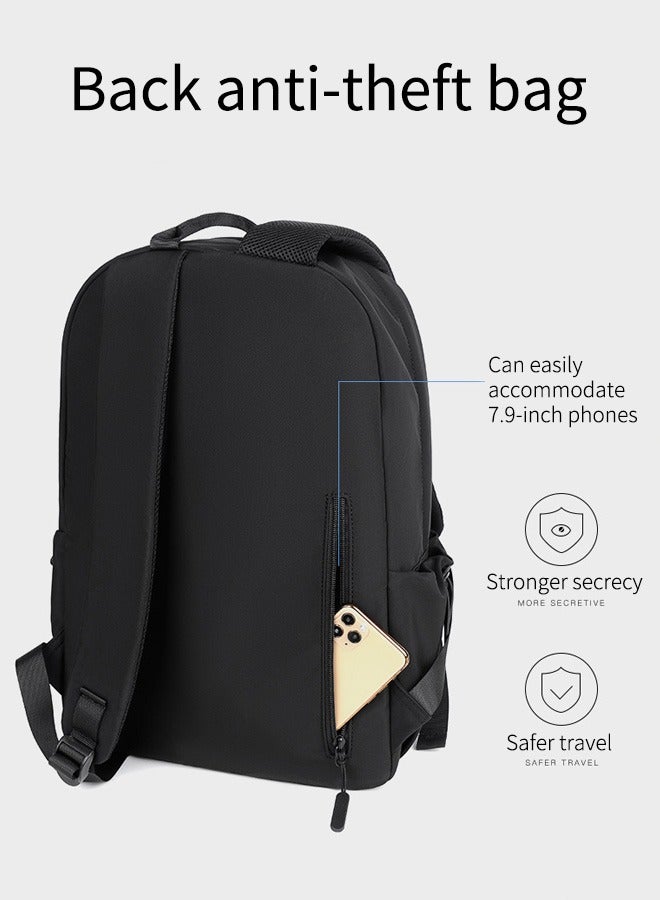 جوي شيك حقيبة ظهر للأعمال مضادة للسرقة من البوليستر بتصميم جديد، حقيبة كتب مضادة للماء، حقيبة مدرسية ذات سعة كبيرة مع قلادة رائد الفضاء باللون الأسود - Image 3