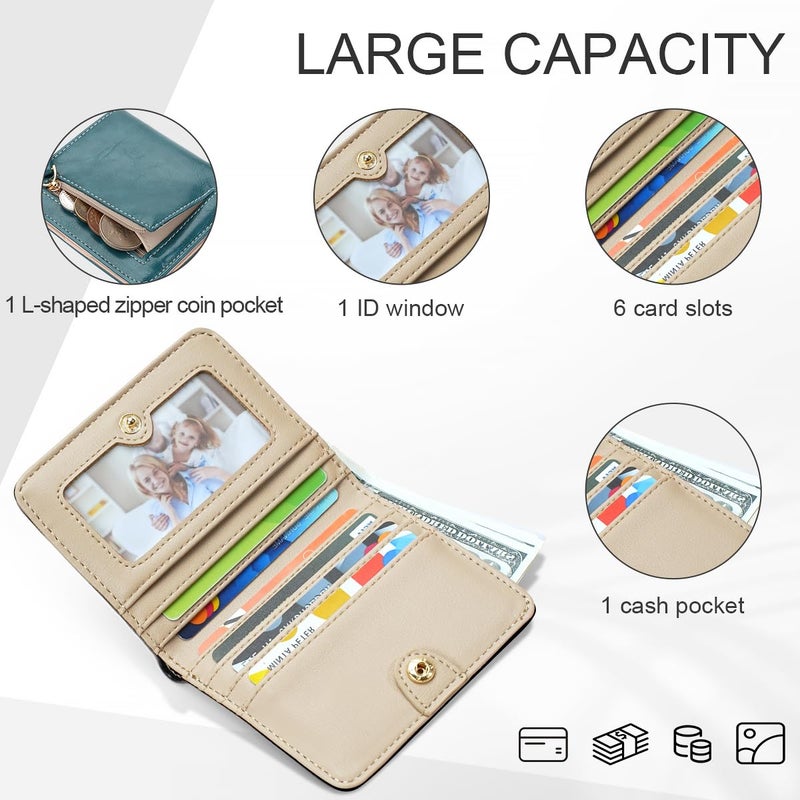 APHISON Womens Wallet, Slim Small Wallet for Women RFID Wallet Women Sunflower Leather ID Credit Card Holder whit Zipper Coin Pocket Bifold Compact Wallet - Image 2