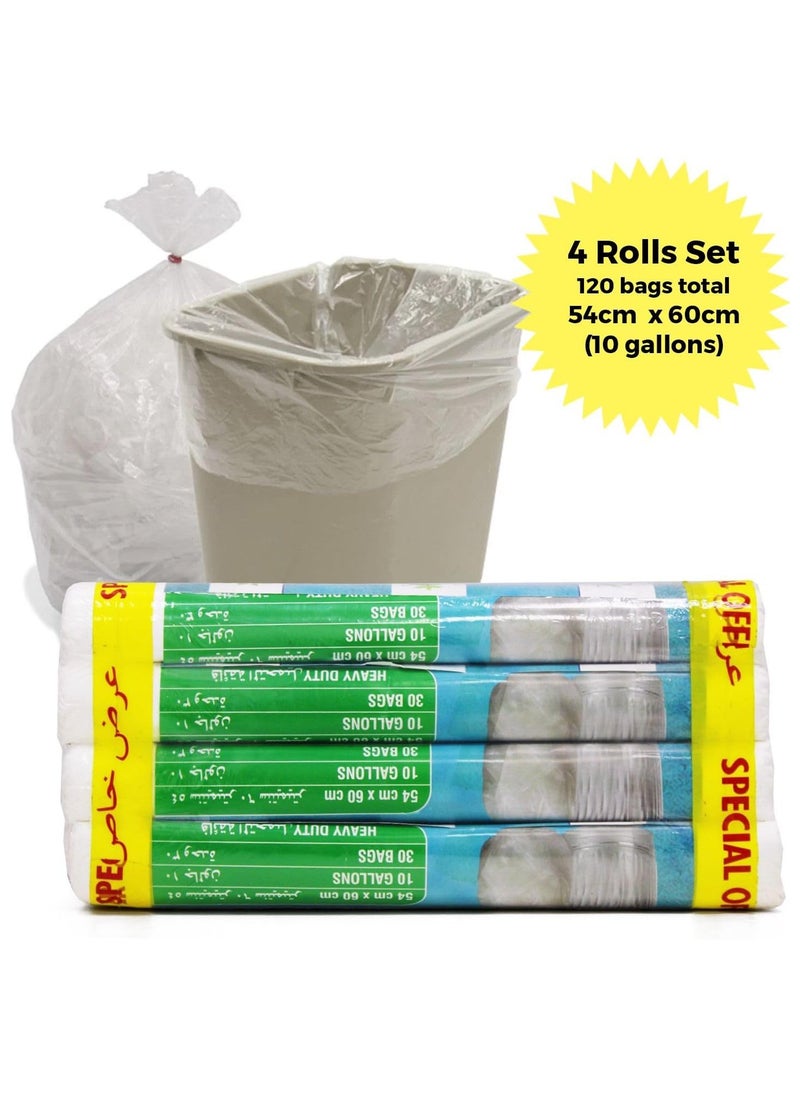 Home Smart Home Smart Bin Trash Plastic Bags Pack of 4 Rolls Total 120 Bags 54 x 60cm (10 Gallons) Good for Room and Office (120 bags)  - Image 5