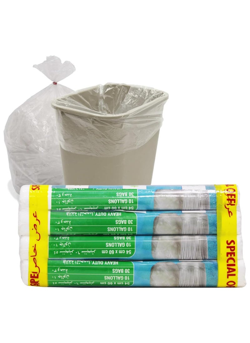 Home Smart Home Smart Bin Trash Plastic Bags Pack of 4 Rolls Total 120 Bags 54 x 60cm (10 Gallons) Good for Room and Office (120 bags)  - Image 1