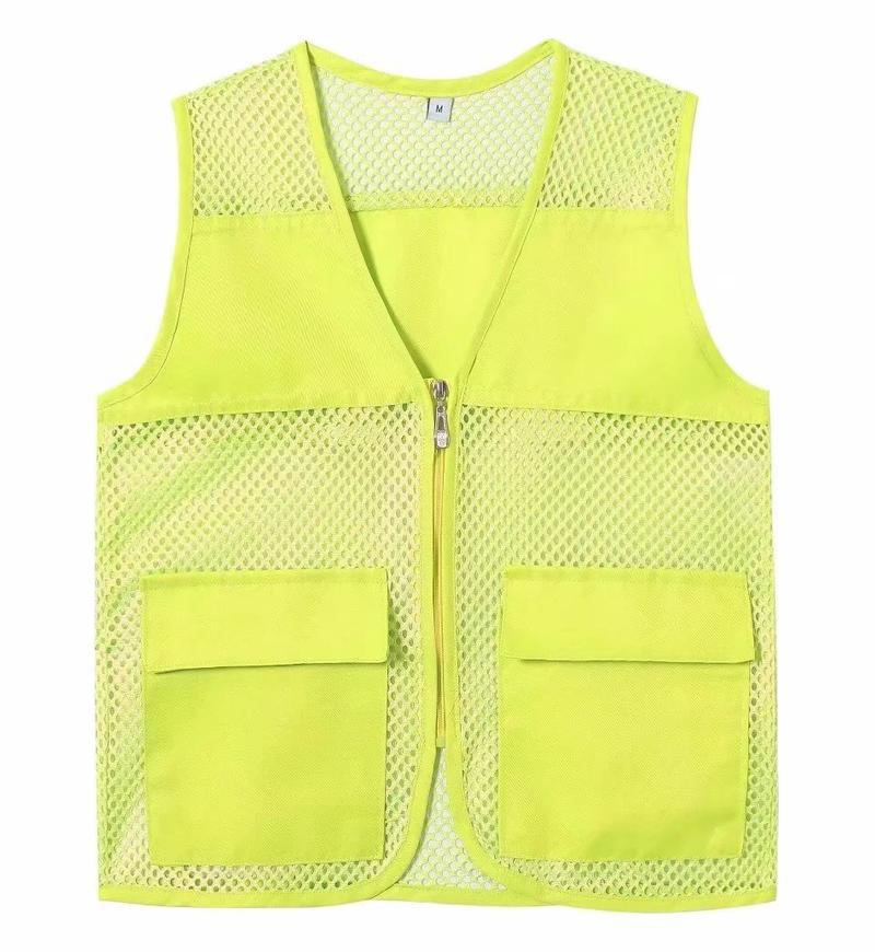 Fishing net vest custom printed logo early education trusteeship training counseling overalls advertising volunteers volunteer vest Green - Image 2