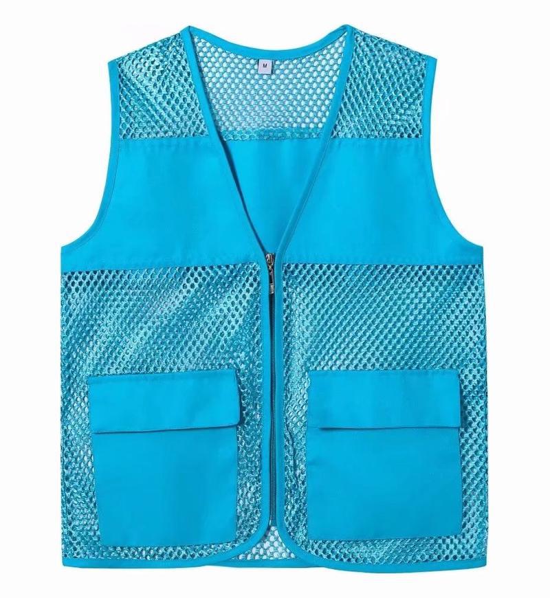 Fishing net vest custom printed logo early education trusteeship training counseling overalls advertising volunteers volunteer vest Green - Image 4