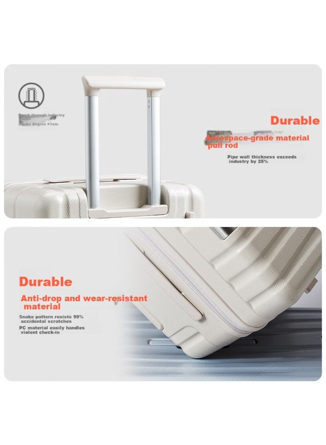 Hanke Luggage حقيبة سفر عربة نسائية حقيبة رجالي صندوق صعود طابقين سحاب راية صندوق رمز سفر صندوق 20 بوصة أبيض - Image 3