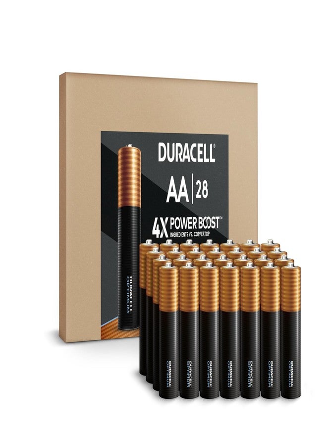 Duracell Optimum AA Batteries 28 Count with POWER BOOST Ingredients, Re-closable Pack for a Quick, Easy Access and Organized Storage - Image 1
