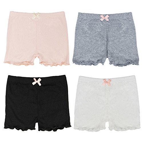 FreeNFond Girls Playground Bike Dance Shorts 4 Packs for Sports, Play Or Under Skirts - Image 1