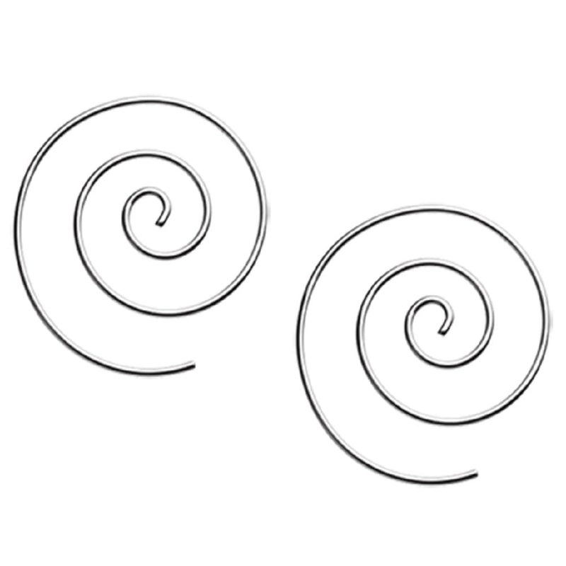 Pierced Owl 14-20GA Stainless Steel Small Spiral Coiled Hoop Earrings, Sold as a Pair (0.8mm (20GA), Silver Tone) - Image 1