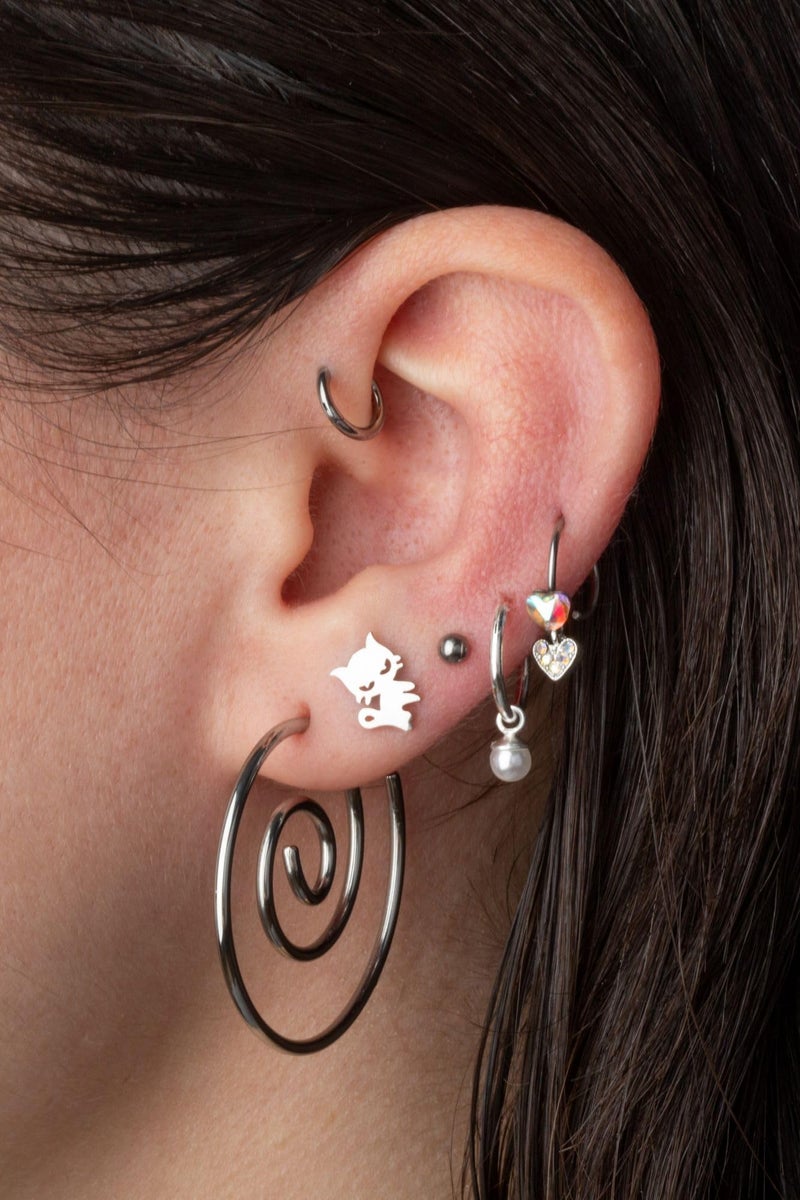 Pierced Owl 14-20GA Stainless Steel Small Spiral Coiled Hoop Earrings, Sold as a Pair (0.8mm (20GA), Silver Tone) - Image 2