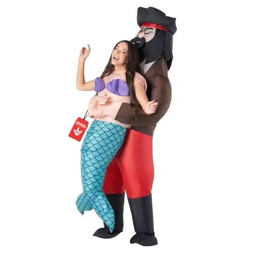 Morph Mermaid Costume Adult, Pirate Mermaid Costume Women, Inflatable Costumes for Adults, Halloween Costumes for Adults - Image 1