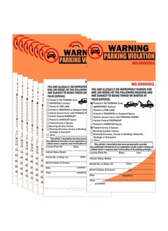 2-Part Carbonless Perforated Numbered Parking Violation Warning Sticker Book 4 X 8.5 Inch - Parking Violation Ticket Tow Warning Illegally Parked Tickets For Car Window 50 Pack