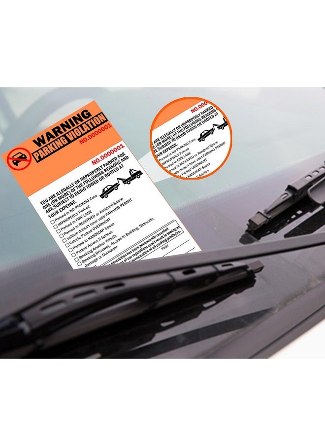Pop Resin - 2-Part Carbonless Perforated Numbered Parking Violation Warning Sticker Book 4 X 8.5 Inch - Parking Violation Ticket Tow Warning Illegally Parked Tickets For Car Window 50 Pack - Image 1