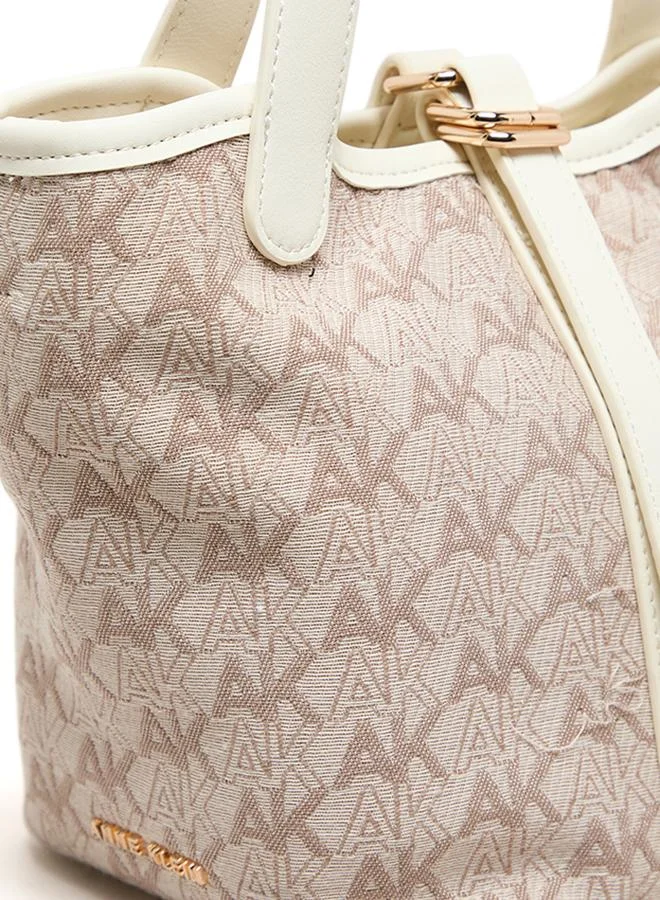 Anne Klein  Monogram Patterned PU Bucket Bag for Women | Best Price UAE