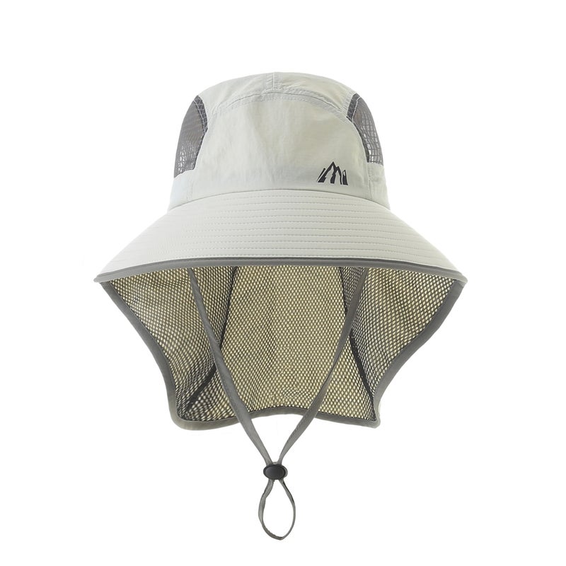 Moon Kitty UV Sun Protection Hat Women Foldable Neck Flap Wide Brim Fishing Hat with Ponytail Hole for Women - Image 2