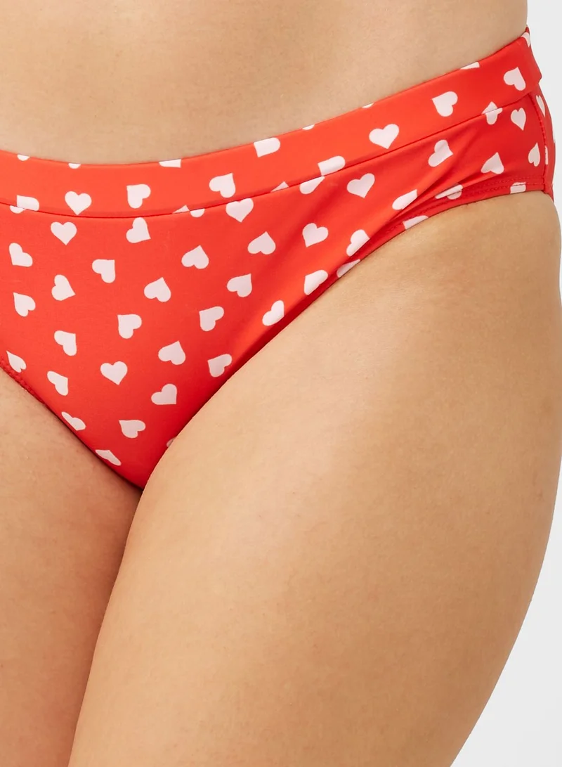 Dorothy Perkins  High Leg Heart Printed Bikini Bottom for Women | Best Price UAE