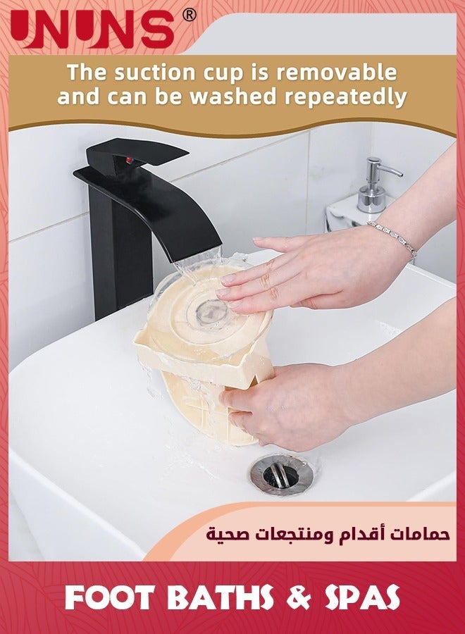 يو إن يو إن أس Shower Foot Rest,Pedicure Rest Shaving Stool for Inside Shower,Anti-Slip with Suction Cup to Shave Legs, Step Legs,Beige - Image 5