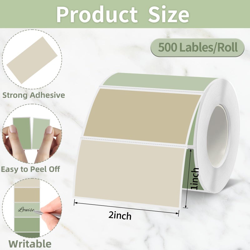 Starboling 2x1 Thermal Labels,Address Barcode Self-Adhesive Thermal Printer Stickers for Logo Design,Name/Price Tag,Addressï¼ˆGreen Gradientï¼‰ - Image 2
