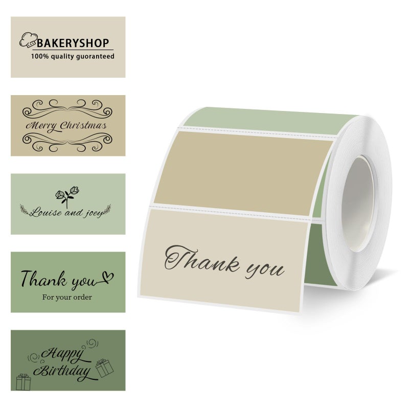 Starboling 2x1 Thermal Labels,Address Barcode Self-Adhesive Thermal Printer Stickers for Logo Design,Name/Price Tag,Addressï¼ˆGreen Gradientï¼‰ - Image 1