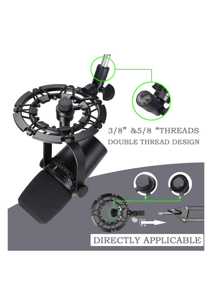 SYOSI - MV7 Shock Mount, Reduces Vibration Noise, Professional Shockmount, Matching Mic Boom Arm Stand, Compact Design, Boom Arm Capability, More Streamlined Design Compatible for Shure MV7 Mic - Image 1
