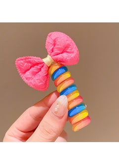 Chic Heart Bubble Braid Hair Ties Elastic Ponytail Holders 1087#6 Cloth Bow Color