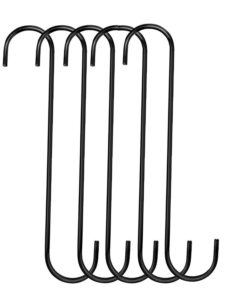 ecofynd Iron Extension Hooks for Hanging Plant for Indoor Outdoor Uses, Large S Black, 5 Pack - Image 4