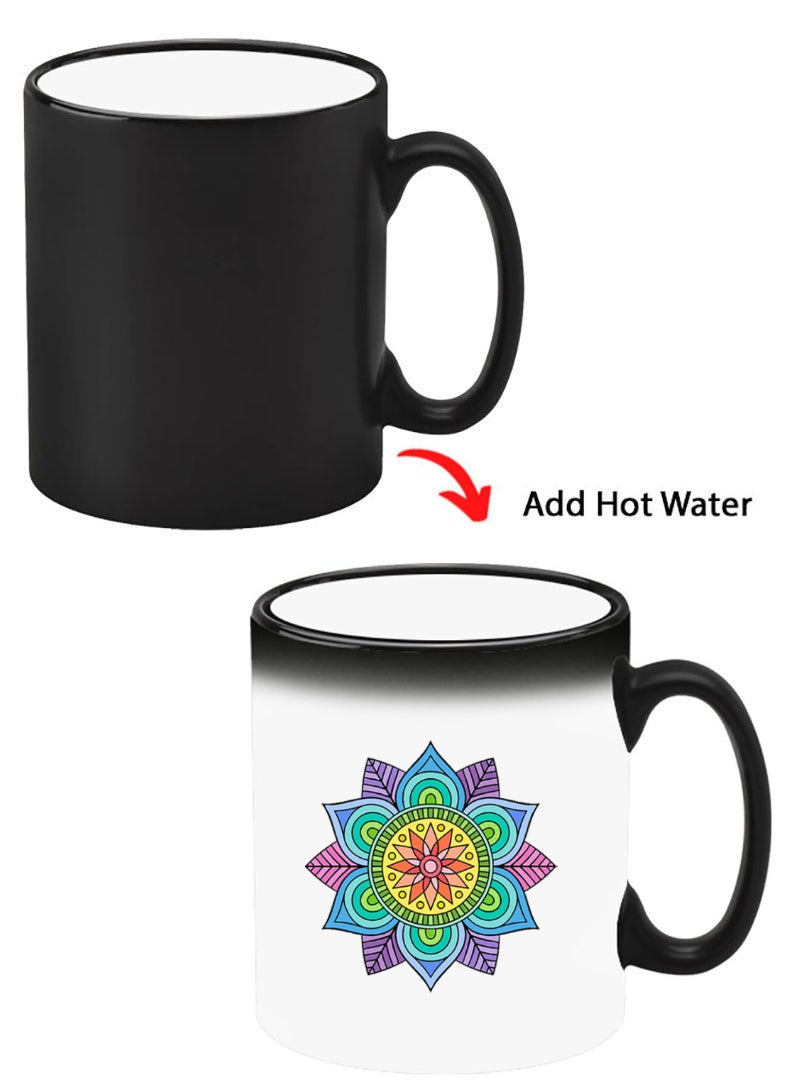 Theodor Color Changing Heat Sensitive Ceramic Mug, Image Revealed When HOT Liquid is Added! Mandala - Image 1