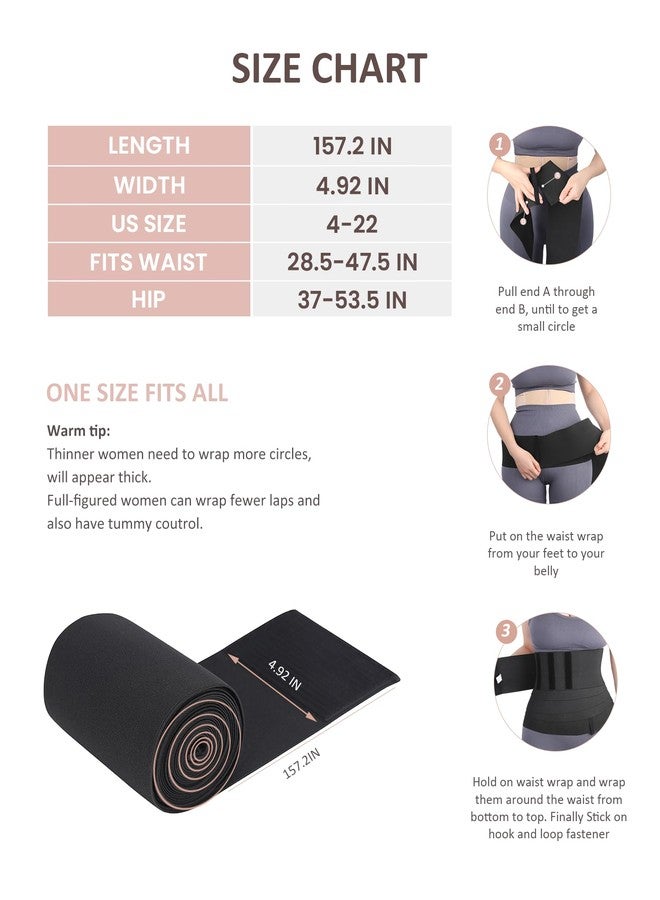 FeelinGirl Waist Trainer for Women Sauna Belt Tummy Wrap Plus Size Beige, Beige, One Size - Image 5