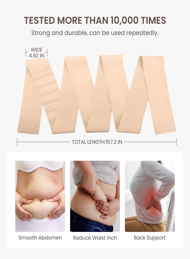 FeelinGirl Waist Trainer for Women Sauna Belt Tummy Wrap Plus Size Beige, Beige, One Size - Image 4