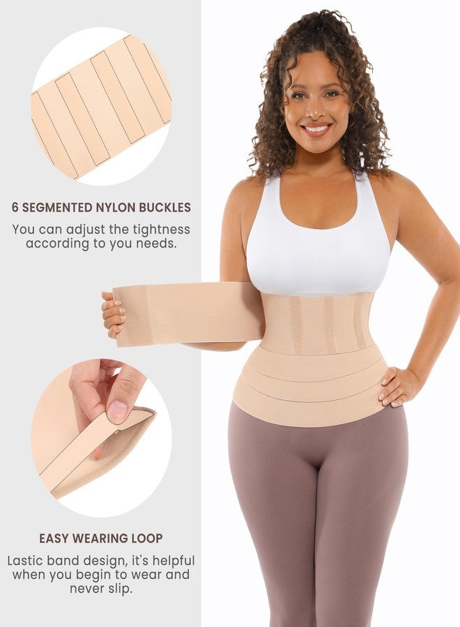 FeelinGirl Waist Trainer for Women Sauna Belt Tummy Wrap Plus Size Beige, Beige, One Size - Image 3
