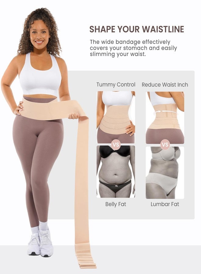 FeelinGirl Waist Trainer for Women Sauna Belt Tummy Wrap Plus Size Beige, Beige, One Size - Image 2