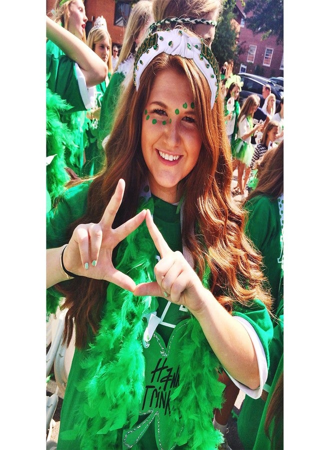 CEALXHENY Women's Green Shamrock Rhinestone Knotted Headband - Embellished Hair Accessories for Irish Holiday Outfits and Gifts - Image 3