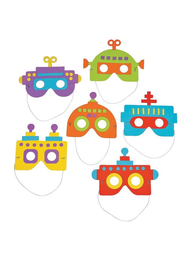 Fun Express مجموعة قناع روبوت من فوم فن إكسبريس - 12 قطعة - أنشطة تعليمية وتعلم للأطفال - Image 1