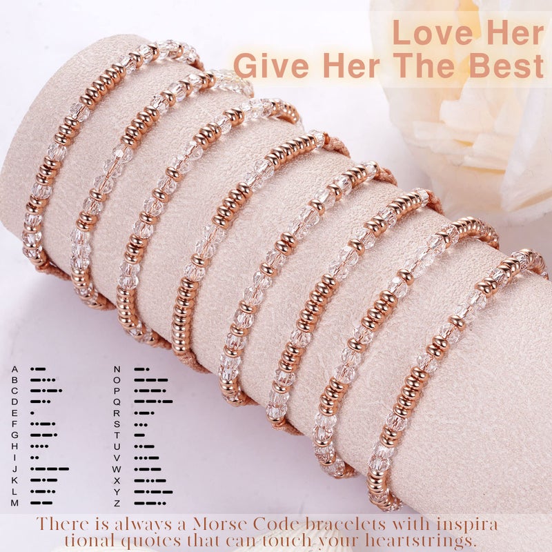 Btysun Mothers Day Gifts for Friend, Sisters Gifts from Sister Morse Code Bracelets for Women Stocking Stuffers for Teens Adjustable Best Friend Bracelet Soul Sister Anniversary Birthday Gift for Her Christams Jewelry - Image 4