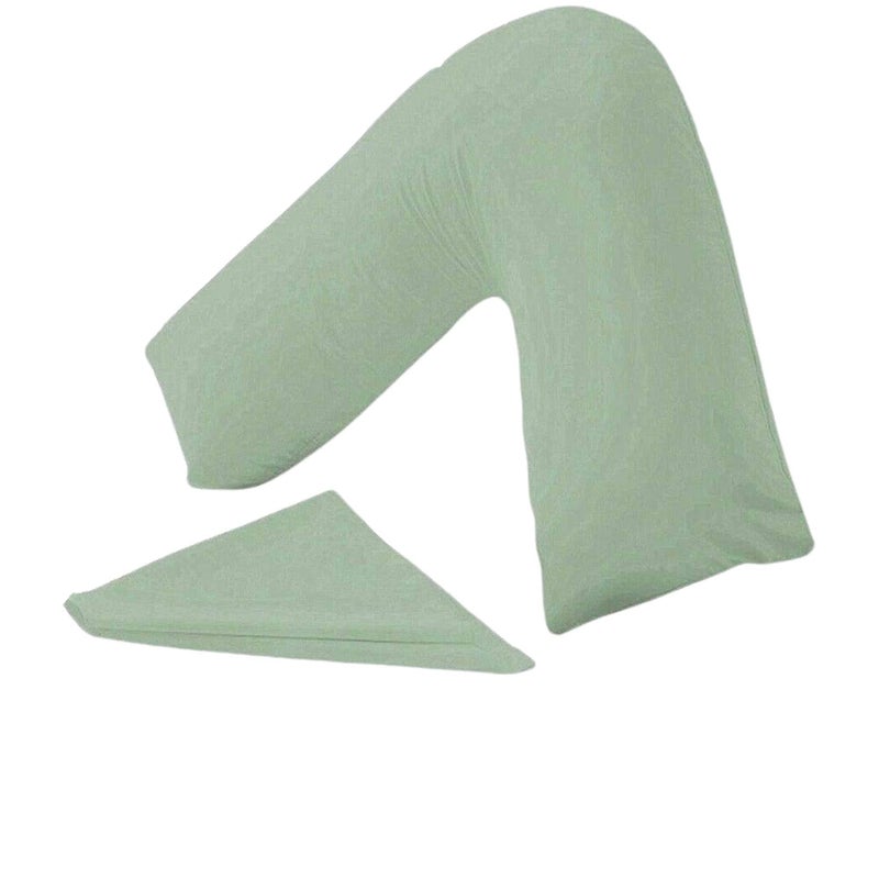 KANAK V Shaped Pillowcase Plain Polycotton Back  Neck Support V Pillow case cover  OrthopaedicPregnancyNursing Pillow Cover Only Duck Egg