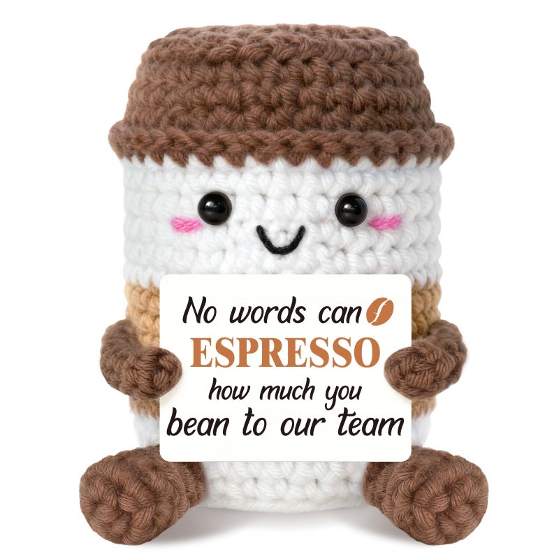 Sayregifty Positive Thank You Coffee Cup Crochet  Handmade Gifts for BossCoworkers with Card Emotional Thank You Gift for WomenMen Stocking Stuffers Coffee Lover Presents for Women BossCoworkers - Image 3