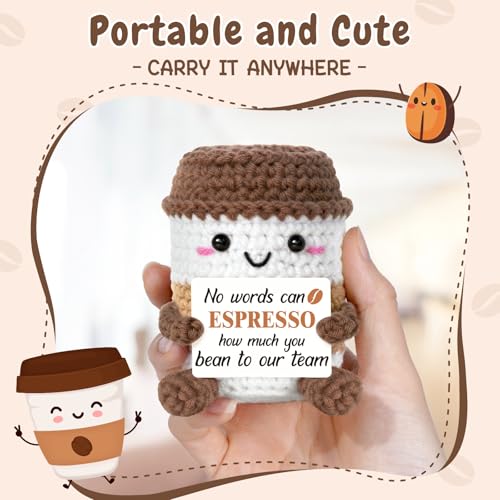 Sayregifty Positive Thank You Coffee Cup Crochet  Handmade Gifts for BossCoworkers with Card Emotional Thank You Gift for WomenMen Stocking Stuffers Coffee Lover Presents for Women BossCoworkers - Image 5