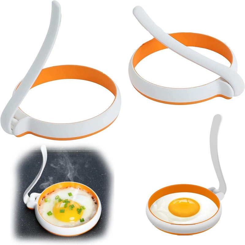 SEVIA Sevia Silicone Fried Egg Rings Set, Round Mold for Pancakes, Breakfast Sandwich, Nonstick Egg Ring for Frying Eggs Kitchen Egg Fry Ring (3) - Image 1