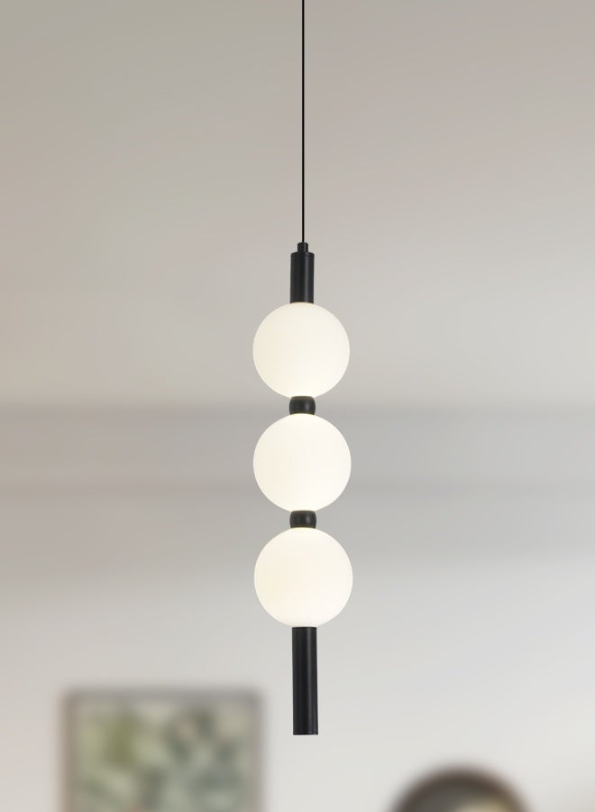 YATAI LIGHTING Modern 3-Globe LED Pendant Light, Adjustable Height Dimmable Hanging Lamp with 3-Color Modes, Black Aluminum & Acrylic Spheres for Dining, Kitchen, Bedroom, 6W 3000K-6000K - Image 1