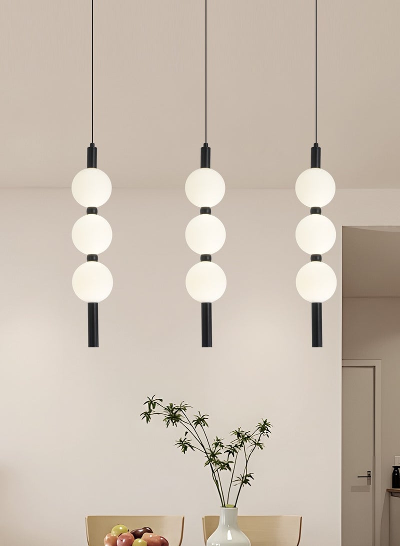 YATAI LIGHTING Modern 3-Globe LED Pendant Light, Adjustable Height Dimmable Hanging Lamp with 3-Color Modes, Black Aluminum & Acrylic Spheres for Dining, Kitchen, Bedroom, 6W 3000K-6000K - Image 5
