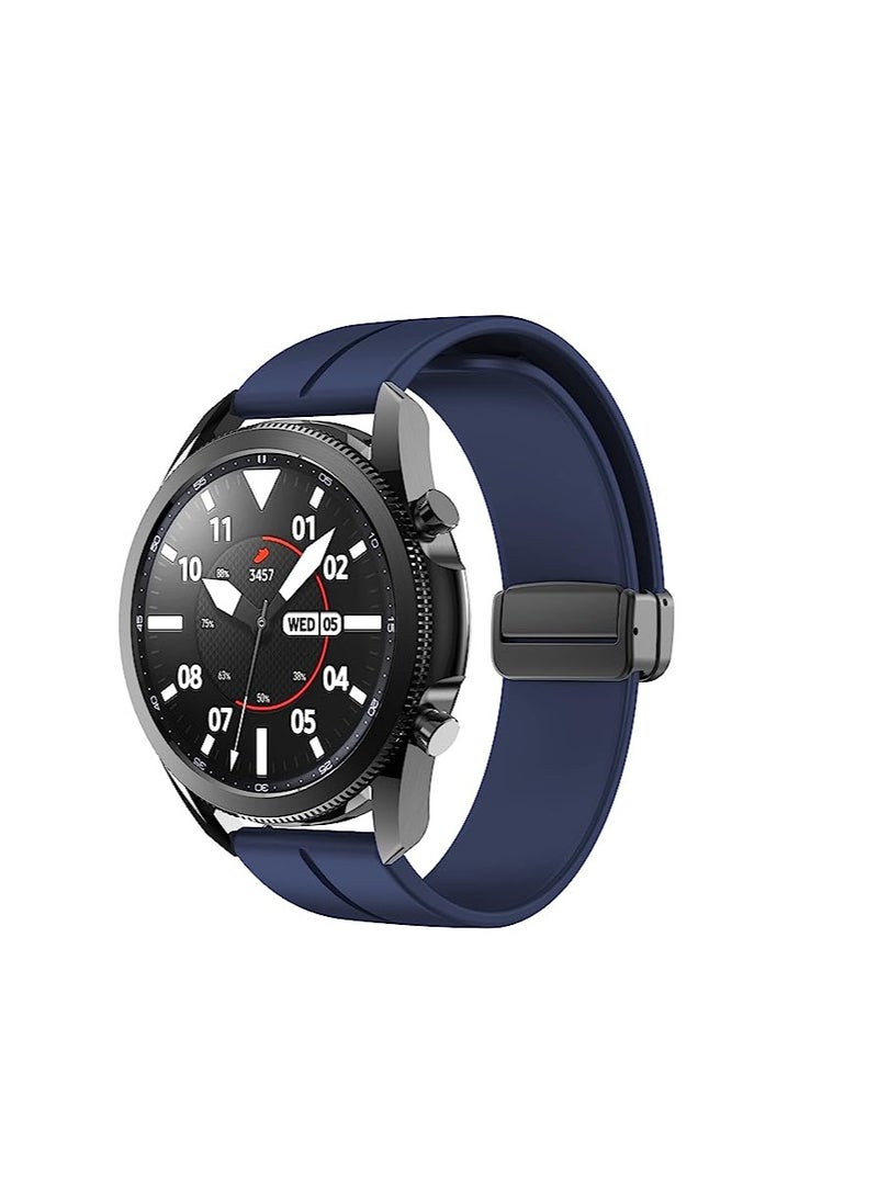 سوار ساعة سيليكون بإبزيم مغناطيسي مقاس 22 مم متوافق مع حزام مقاس 22 مم لساعة CMF Watch Pro/CMF Watch Pro 2 - (الحزام فقط) أزرق - Image 4