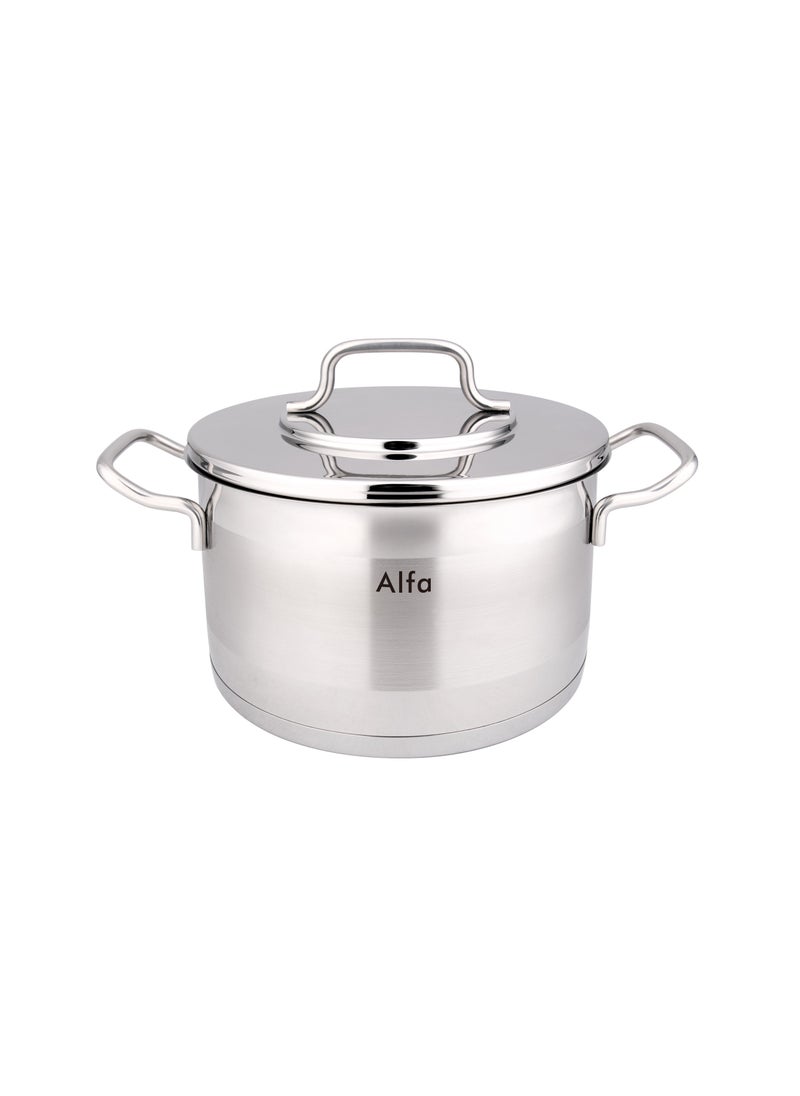 ALFA - 9-Piece Alfa Premium Cookware Set - 18/10 Cr-Ni Stainless Steel - 3 Deep Pots - 1 Low Pot - 1 Frypan - Image 1