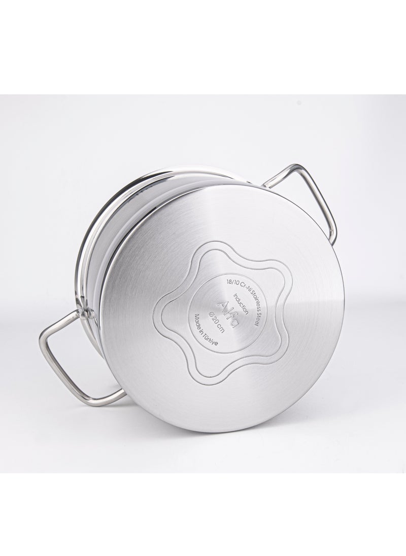 ALFA - 9-Piece Alfa Premium Cookware Set - 18/10 Cr-Ni Stainless Steel - 3 Deep Pots - 1 Low Pot - 1 Frypan - Image 1