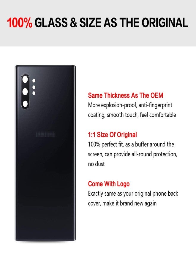 UooFide Compatible for Samsung Galaxy Note 10+ Plus Back Glass Cover Replacement 6.8-Inches SM-N975U All Carriers with Installation Manual + Repair Tool Kit (Aura Black) - Image 2