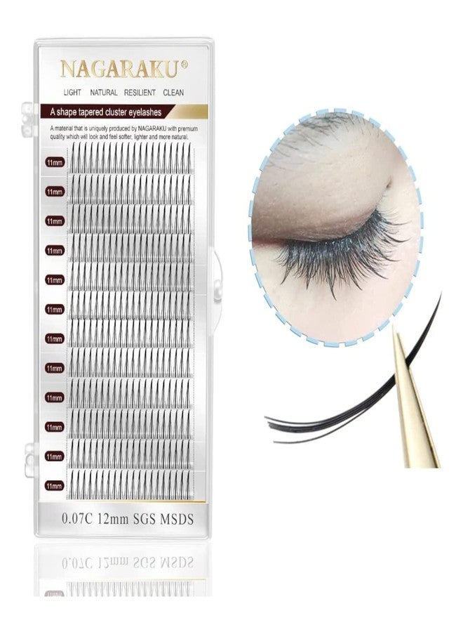 NAGARAKU DIY Individual Cluster Eyelashes Extension A Shaped Tapered False Lash Home Grafting Dovetail Eye Lash of 240 Clusters A/M Type Black (10mm, 0.07 C) - Image 2